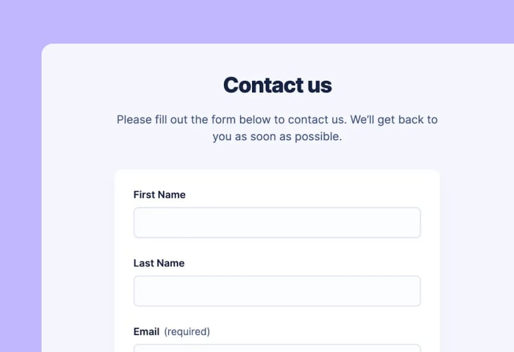 contact us form for lead capture