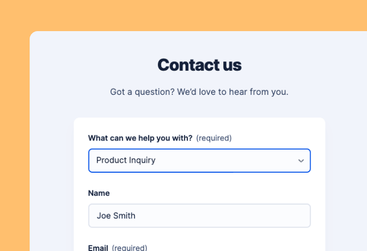 Contact us page
